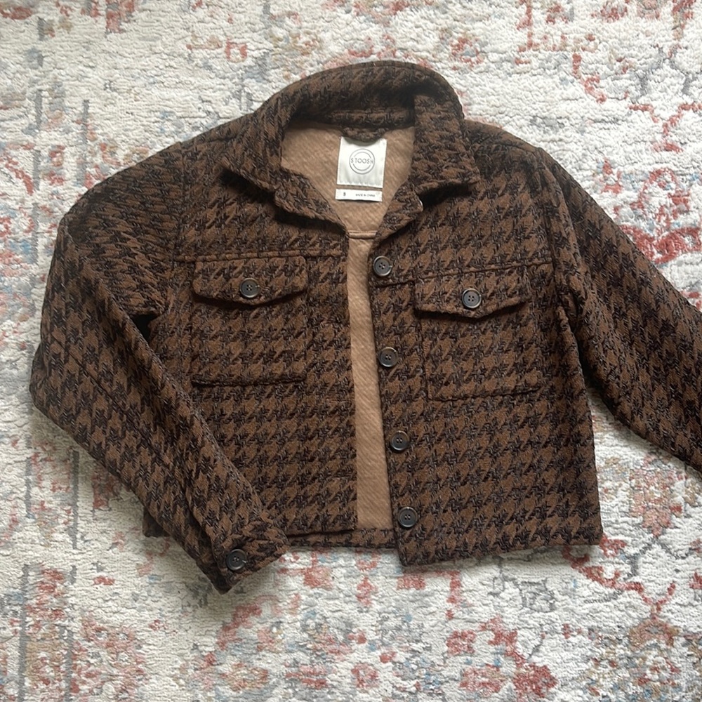 Cropped Houndstooth Jacket